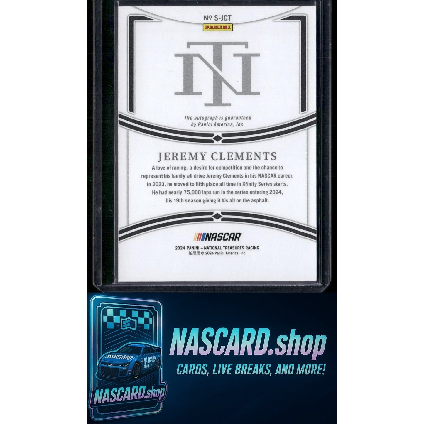 2024 Panini National Treasures #S-JGT Jeremy Clements Signatures #/99 - NASCARD.shop