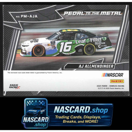 2025 Donruss #PM-AJA AJ Allmendinger Pedal to the Metal Materials