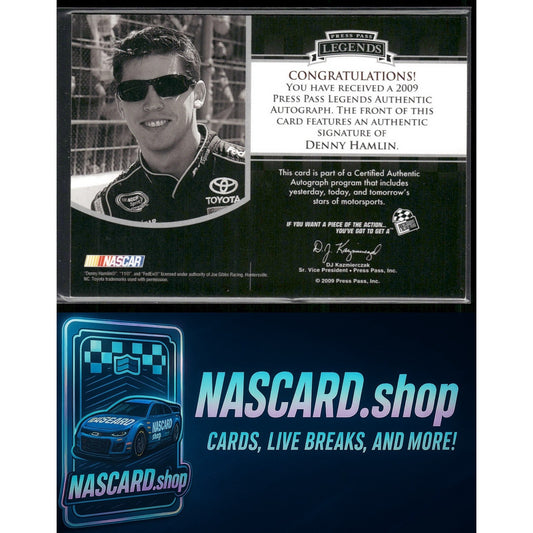 2009 Press Pass Legends Denny Hamlin Autographs Gold #/20 - NASCARD.shop
