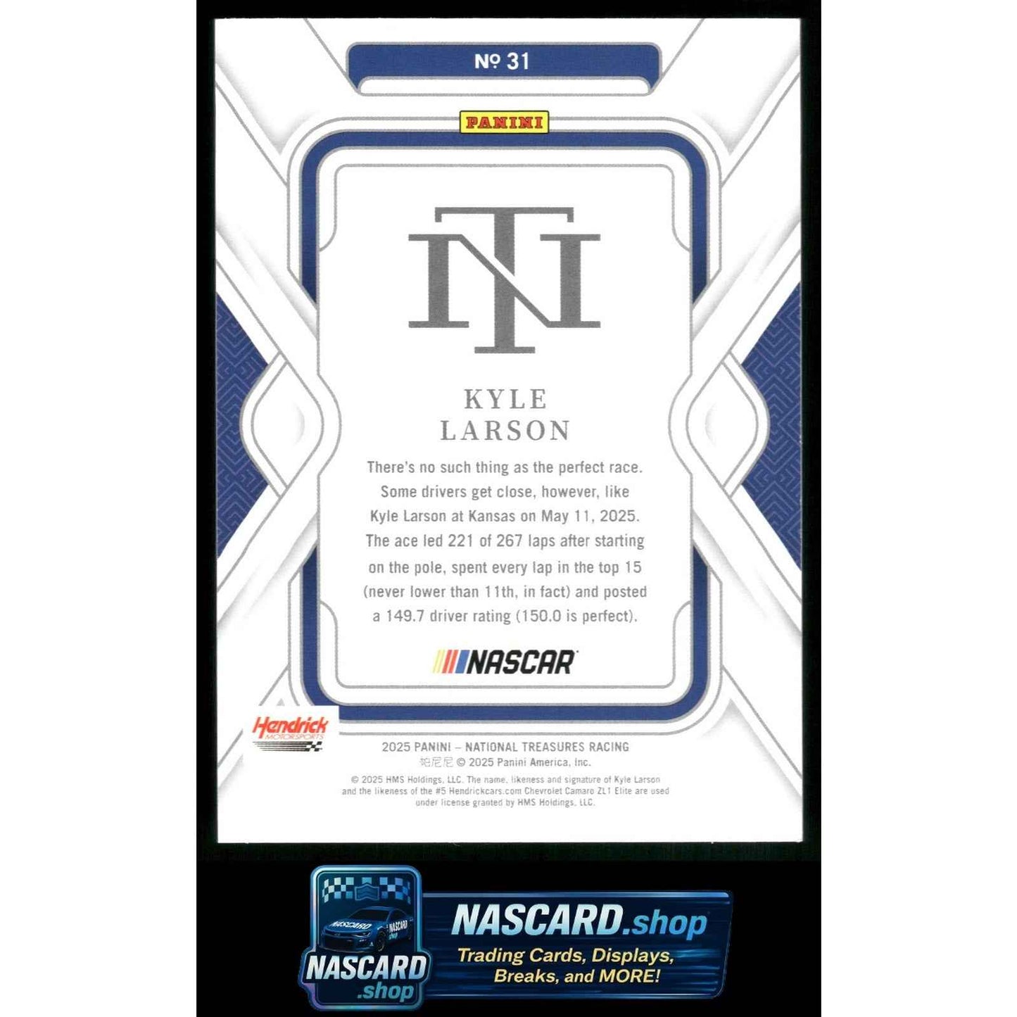 2025 Panini National Treasures #31 Kyle Larson #/35