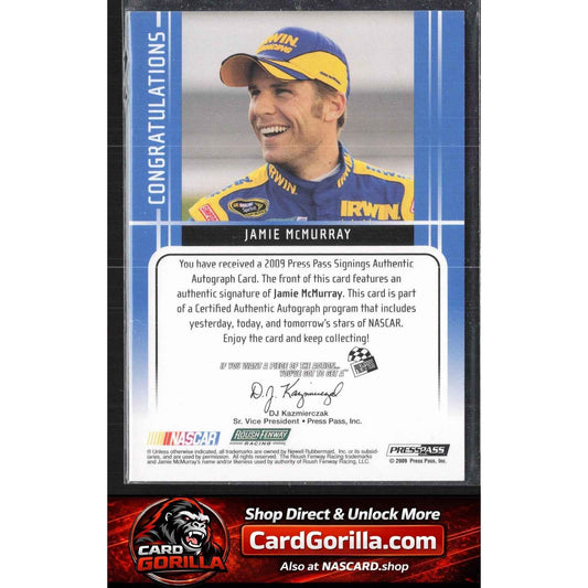 2009 Press Pass #NNO Jamie McMurray Signings Green #/15
