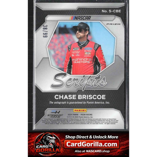 2024 Panini Prizm #S-CBE Chase Briscoe Scripts Red #/99