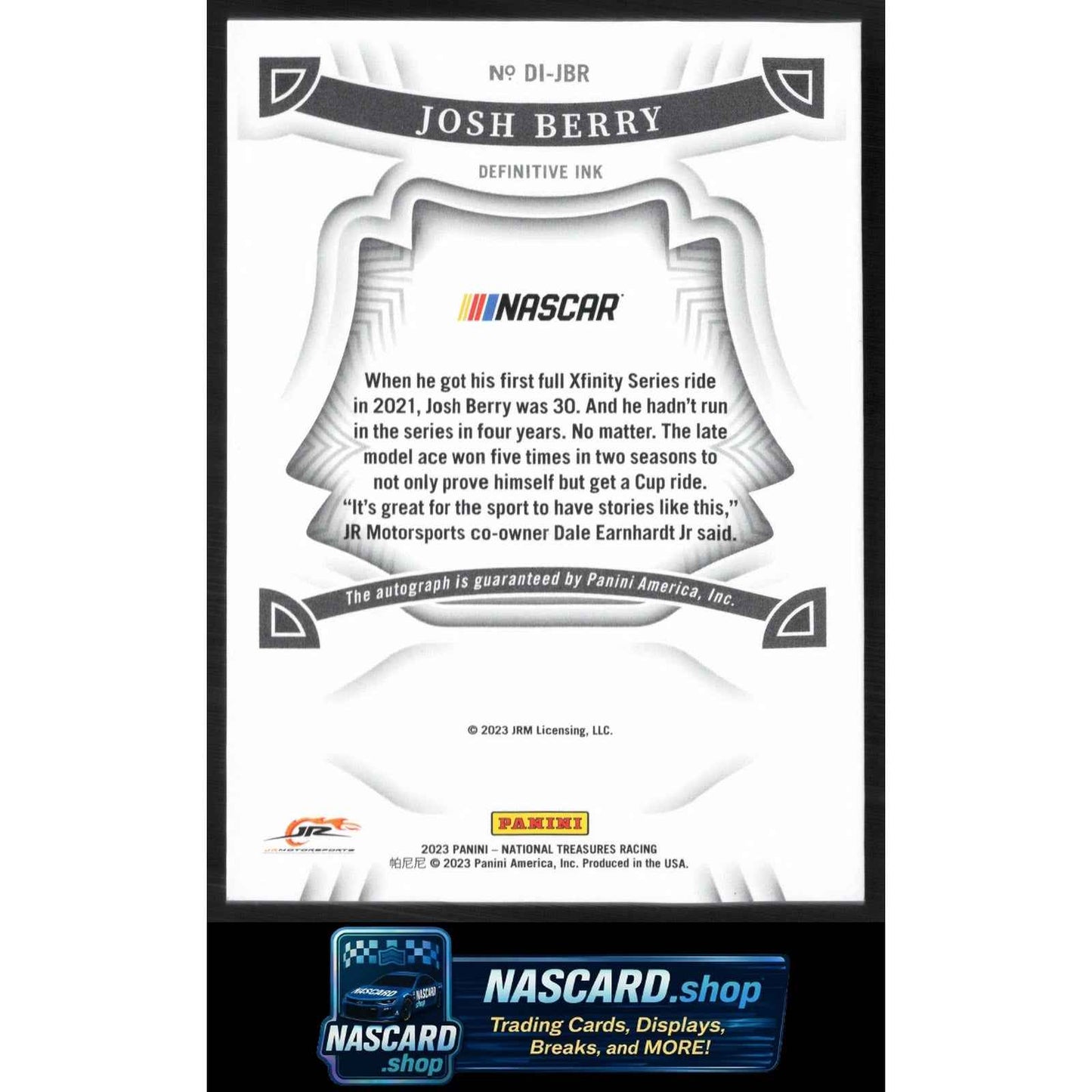 2024 Panini National Treasures Josh Berry 2023 Definitive Ink Holo Gold #/5