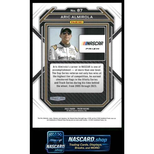 2023 Panini Prizm #87 Aric Almirola White Sparkle Prizm