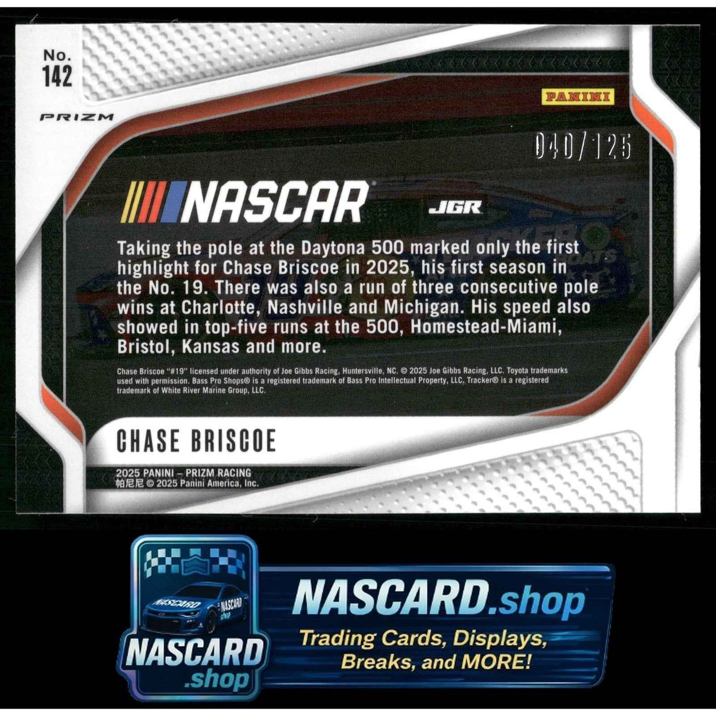 2025 Panini Prizm #142 Chase Briscoe Orange Wave #/125
