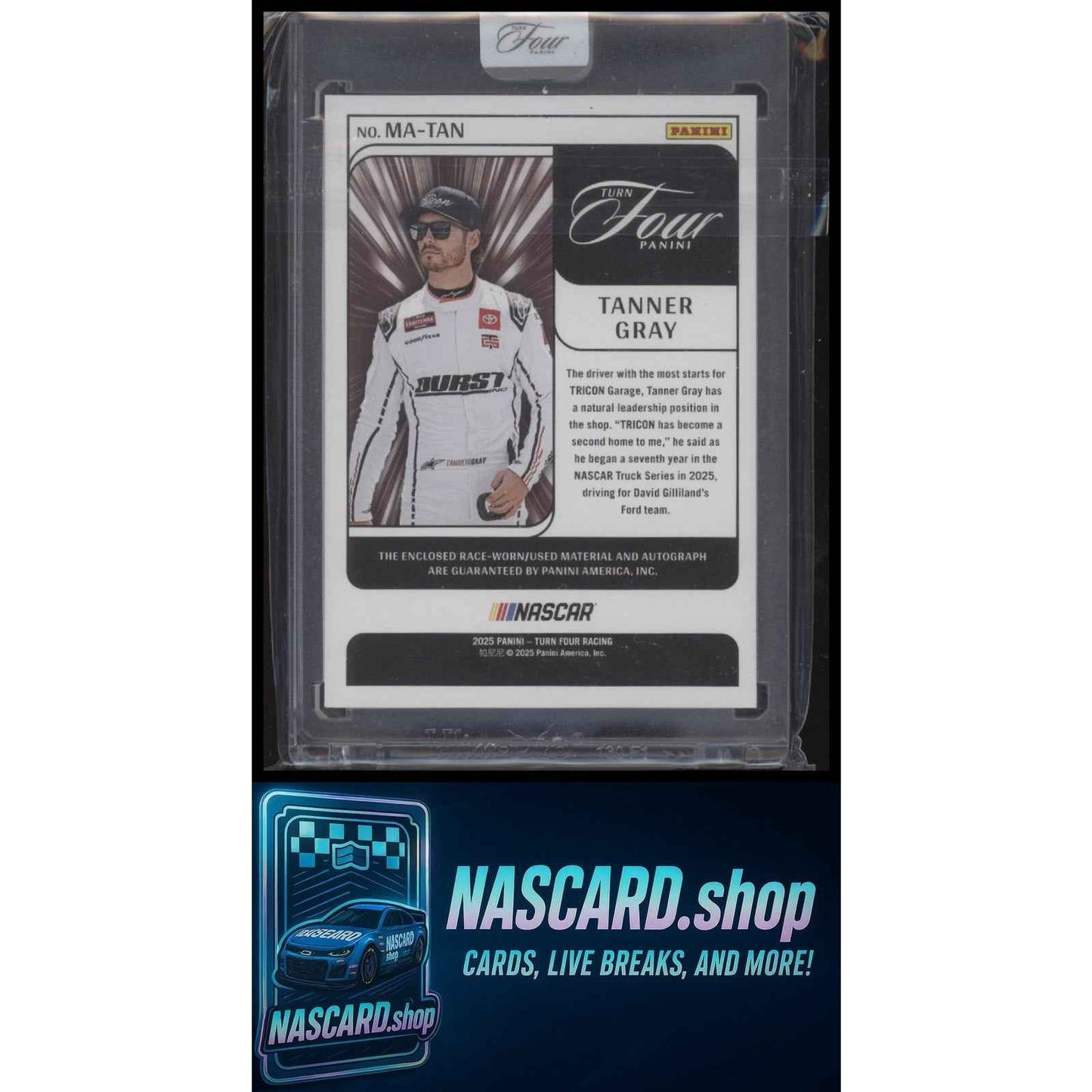 2025 Panini Turn Four #MA-TAN Tanner Gray Memorabilia Autographs #/99