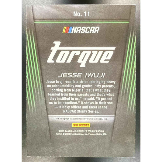 2023 Panini Chronicles Jesse Iwuji #11 Torque Auto Purple 11/25