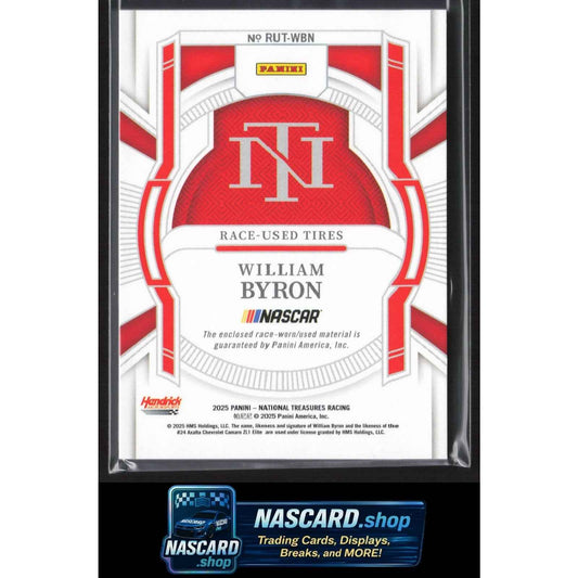 2025 Panini National Treasures #RUT-WBN William Byron Race Used Tires Blue #/75