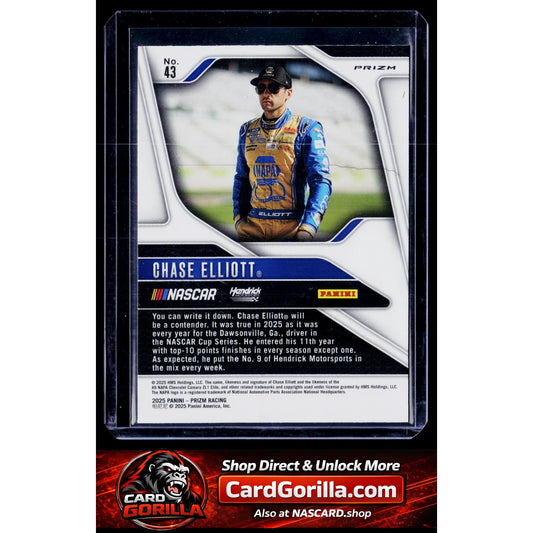 2025 Panini Prizm #43 Chase Elliott White Sparkle