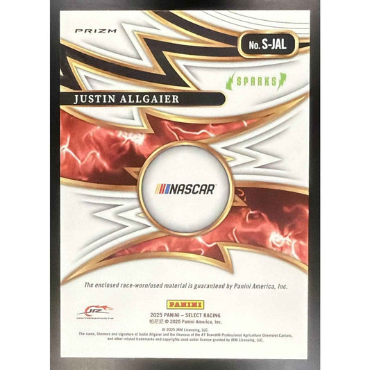 2025 Panini Select Justin Allgaier #25 Sparks