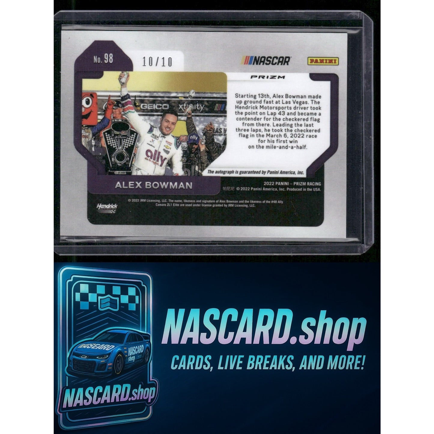 2022 Panini Prizm #98 Alex Bowman Gold Prizm #10/10 - Card Gorilla
