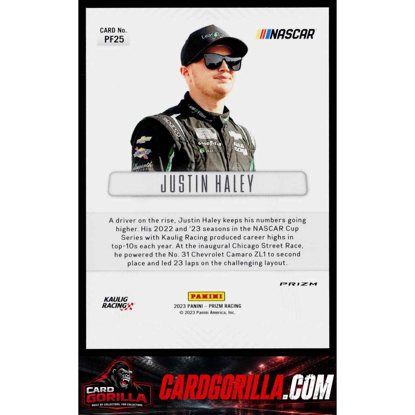 2023 Panini Prizm #PF25 Justin Haley Prizm Flashbacks