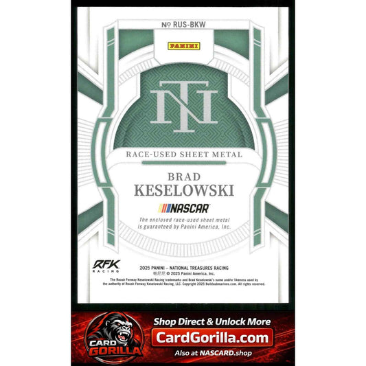 2025 Panini National Treasures Brad Keselowski Race Used Sheet Metal #/99