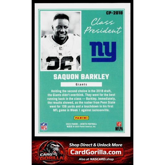 2023 Panini Zenith #CP-2018 Saquon Barkley Class President