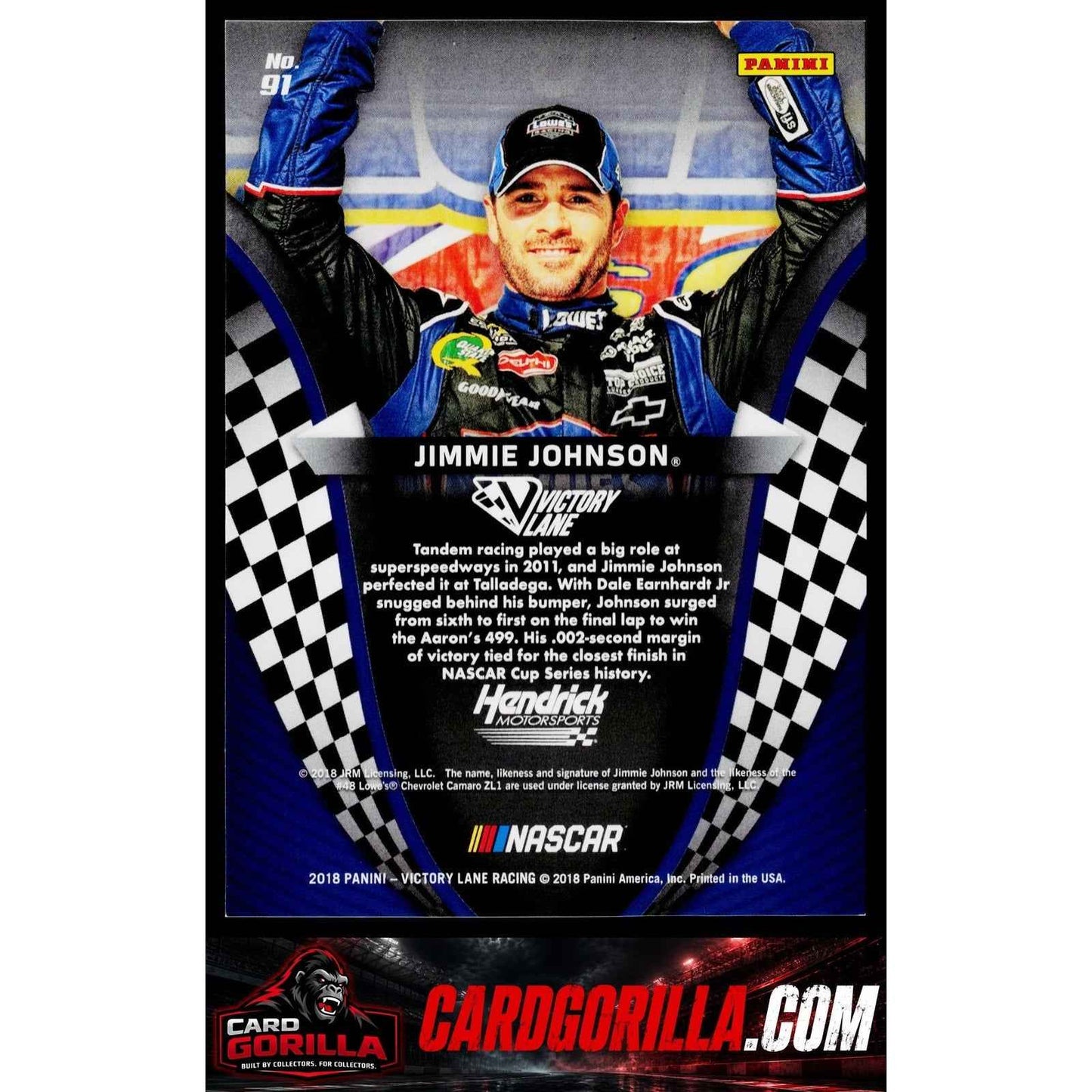 2018 Panini Victory Lane #91 Jimmie Johnson Blue #25/25