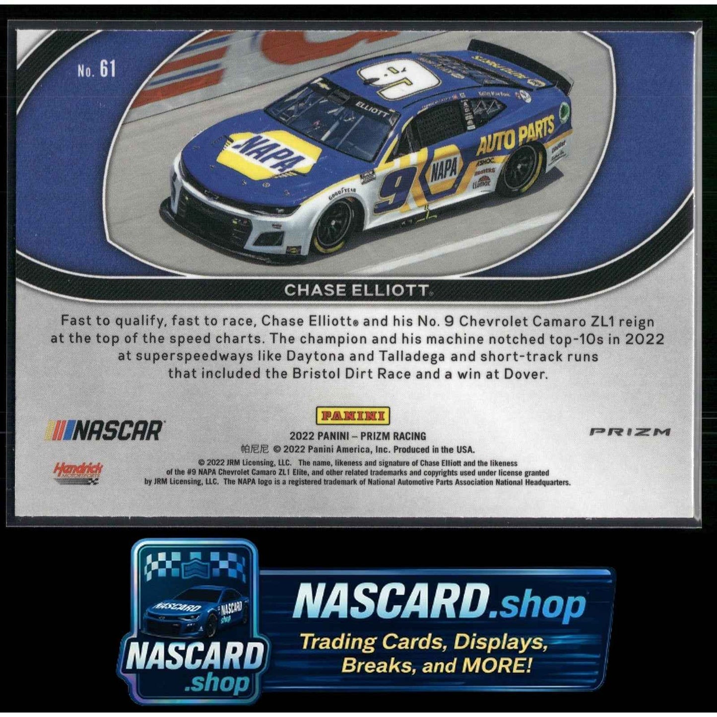 2022 Panini Prizm #61 Chase Elliott Blue Prizm