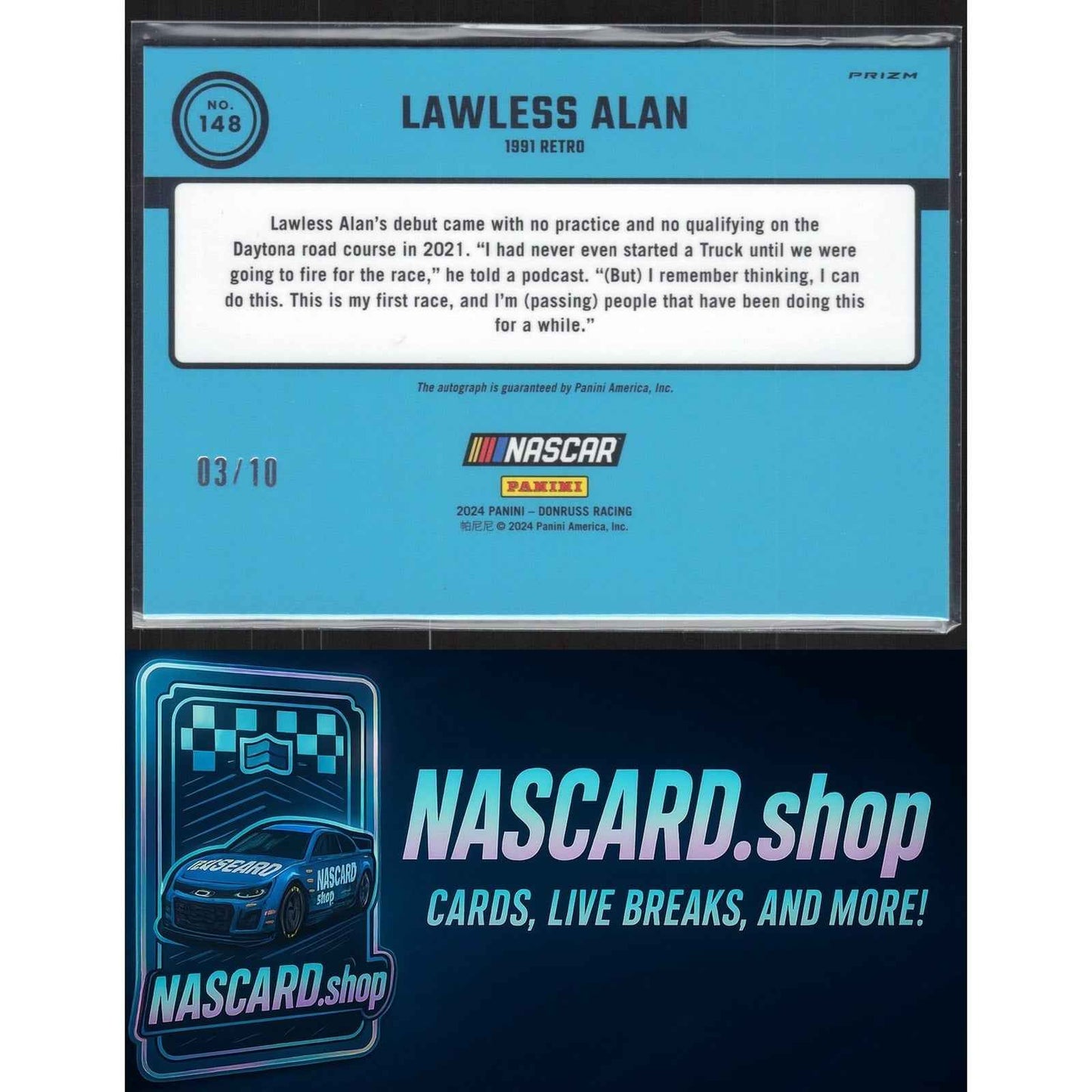 2024 Donruss #148 Lawless Alan Optic Signatures Gold Velocity #/10