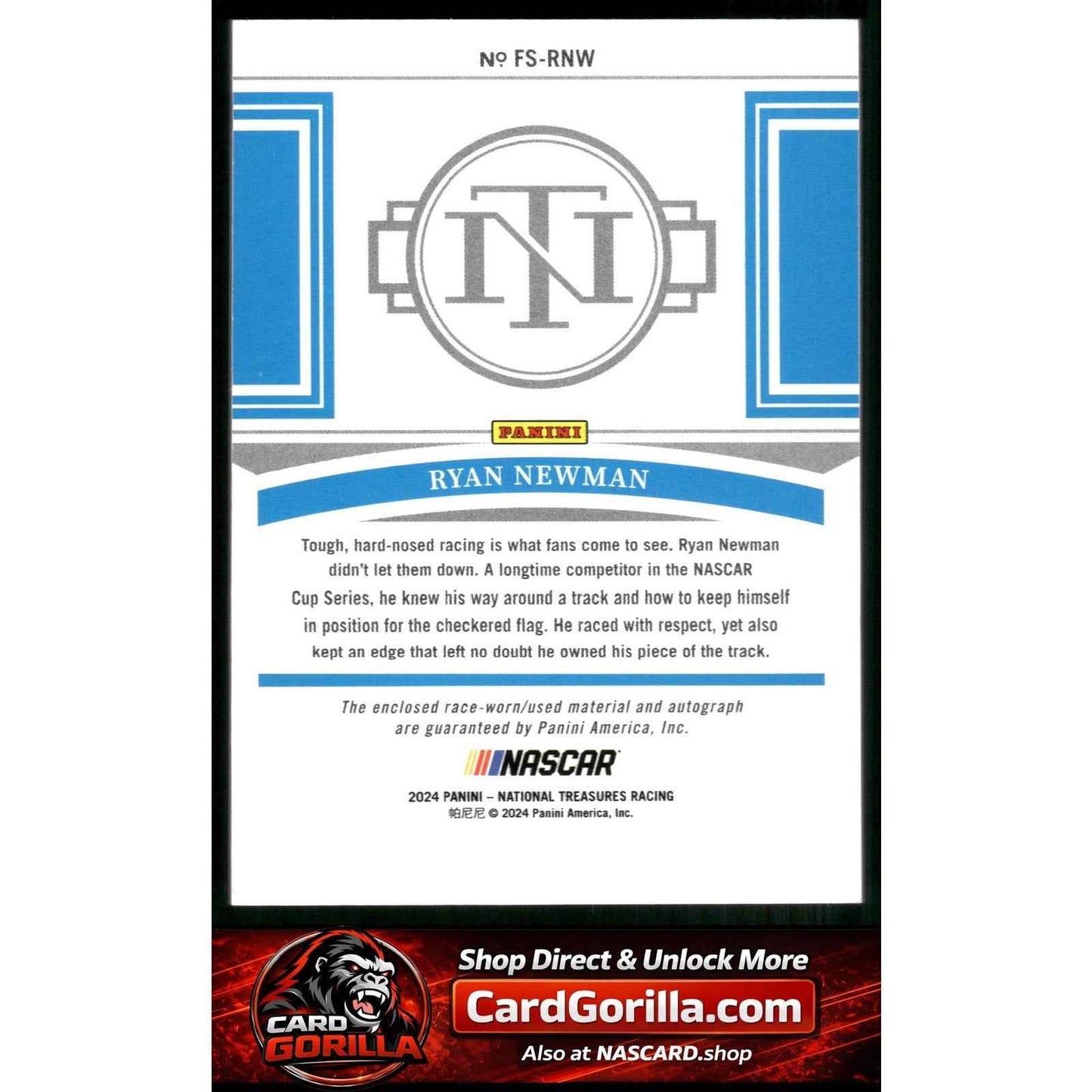 2024 Panini National Treasures Ryan Newman Firesuit Signatures Holo Silver #/25