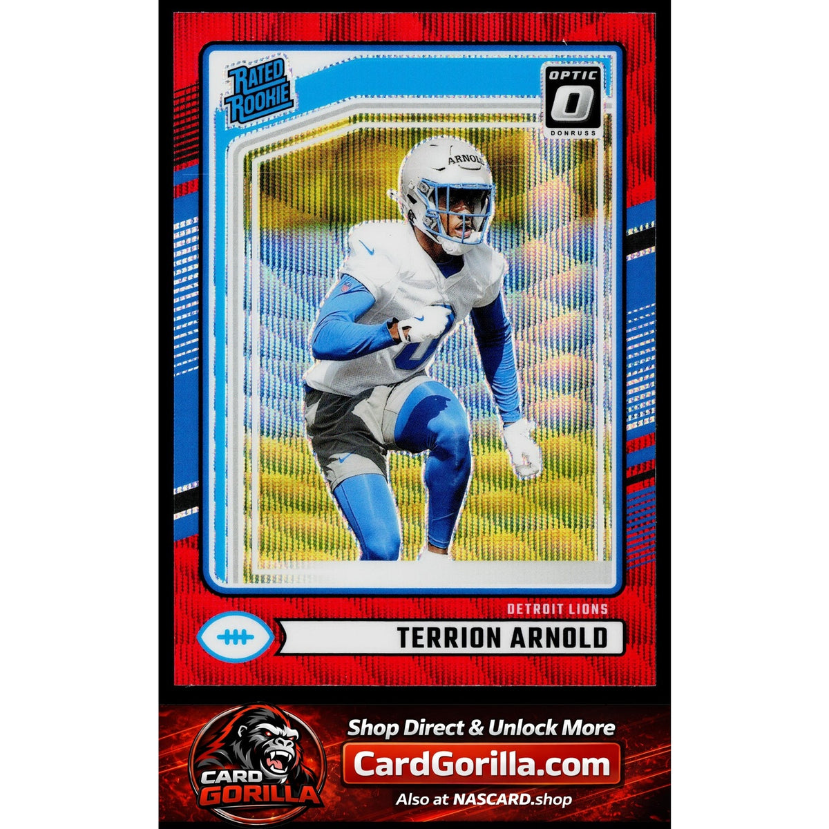 2024 Donruss #371 Terrion Arnold Optic Rated Rookies Preview Red Wave