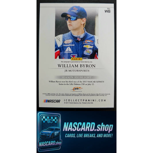 2017 Panini Private Signings #WB William Byron Rookie Auto #1/1 - NASCARD.shop