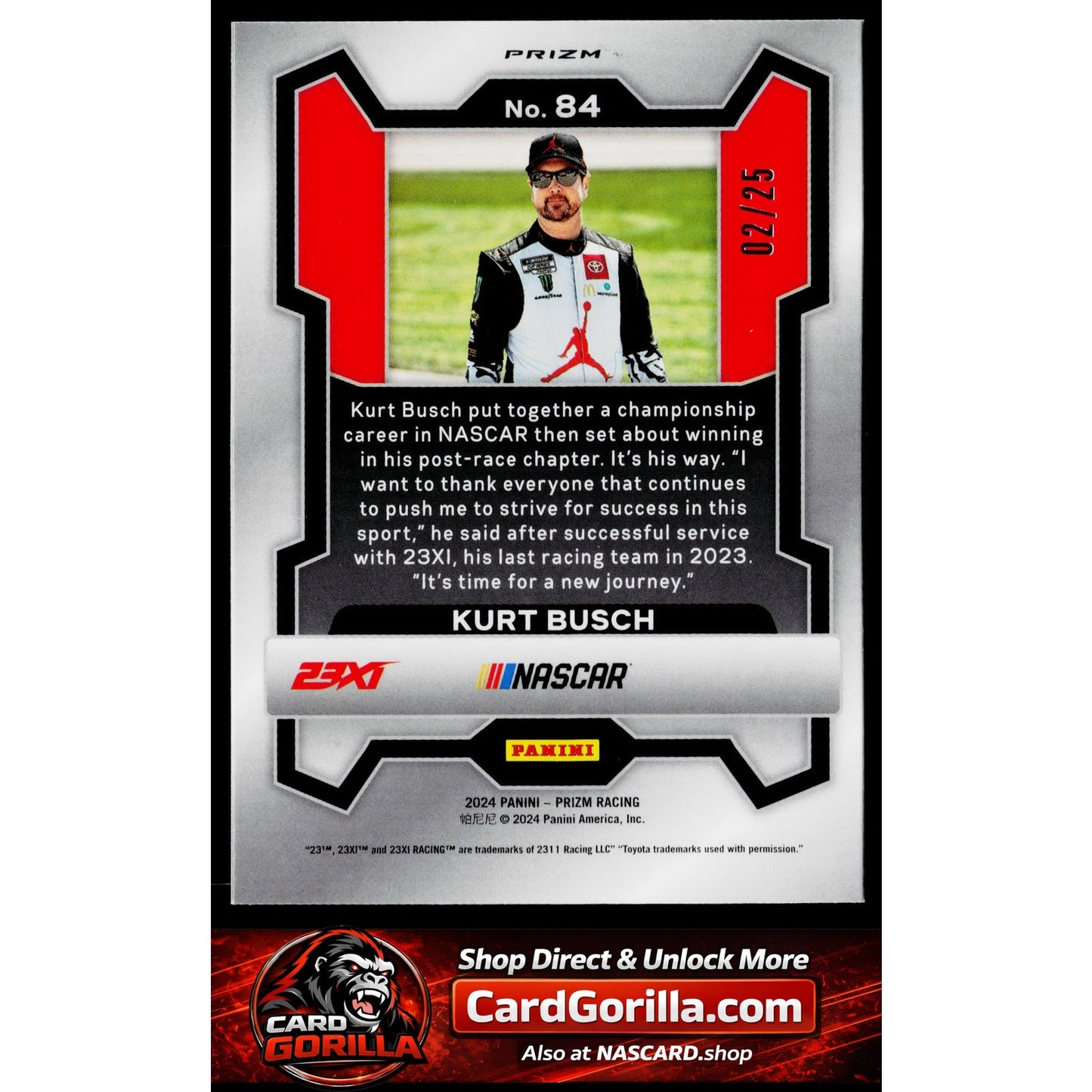 2024 Panini Prizm #84 Kurt Busch Green Pulsar #/25