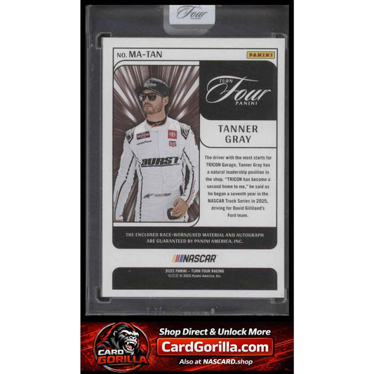 2025 Panini Turn Four #MA-TAN Tanner Gray Memorabilia Autographs Red #/15