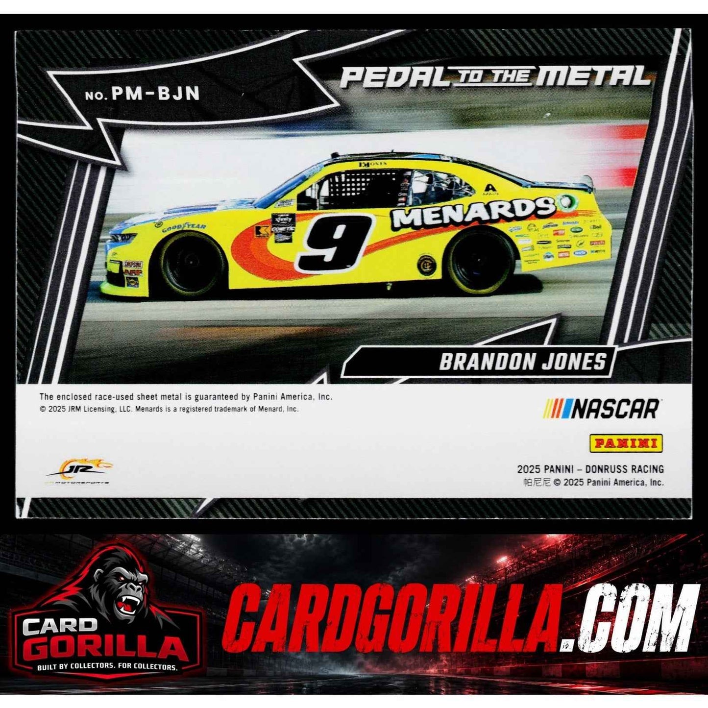 2025 Donruss #PM-BJN Brandon Jones Pedal to the Metal Materials
