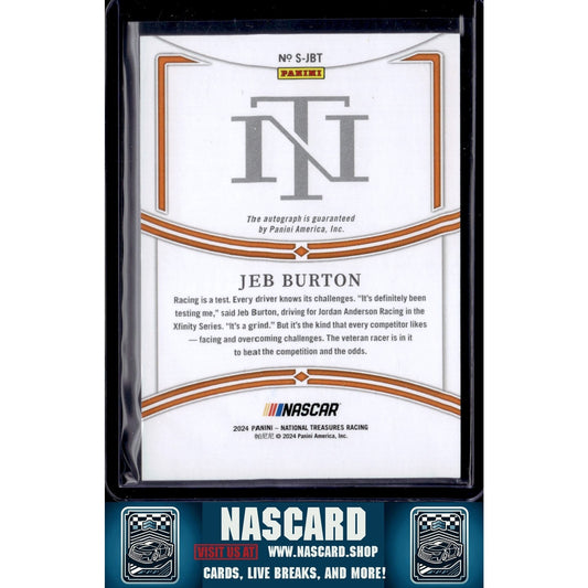 2024 Panini National Treasures #S-JBT Jeb Burton Signatures Holo Silver - NASCARD.shop