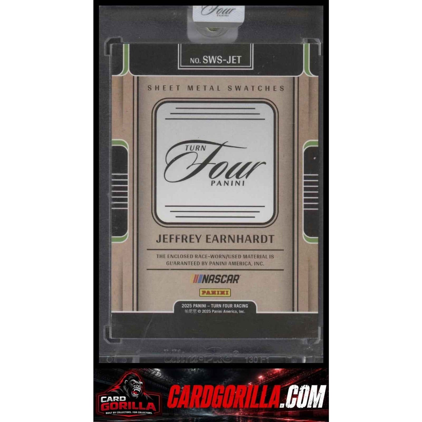 2025 Panini Turn Four #SWS-JET Jeffrey Earnhardt Sheet Metal Swatches Red #/25