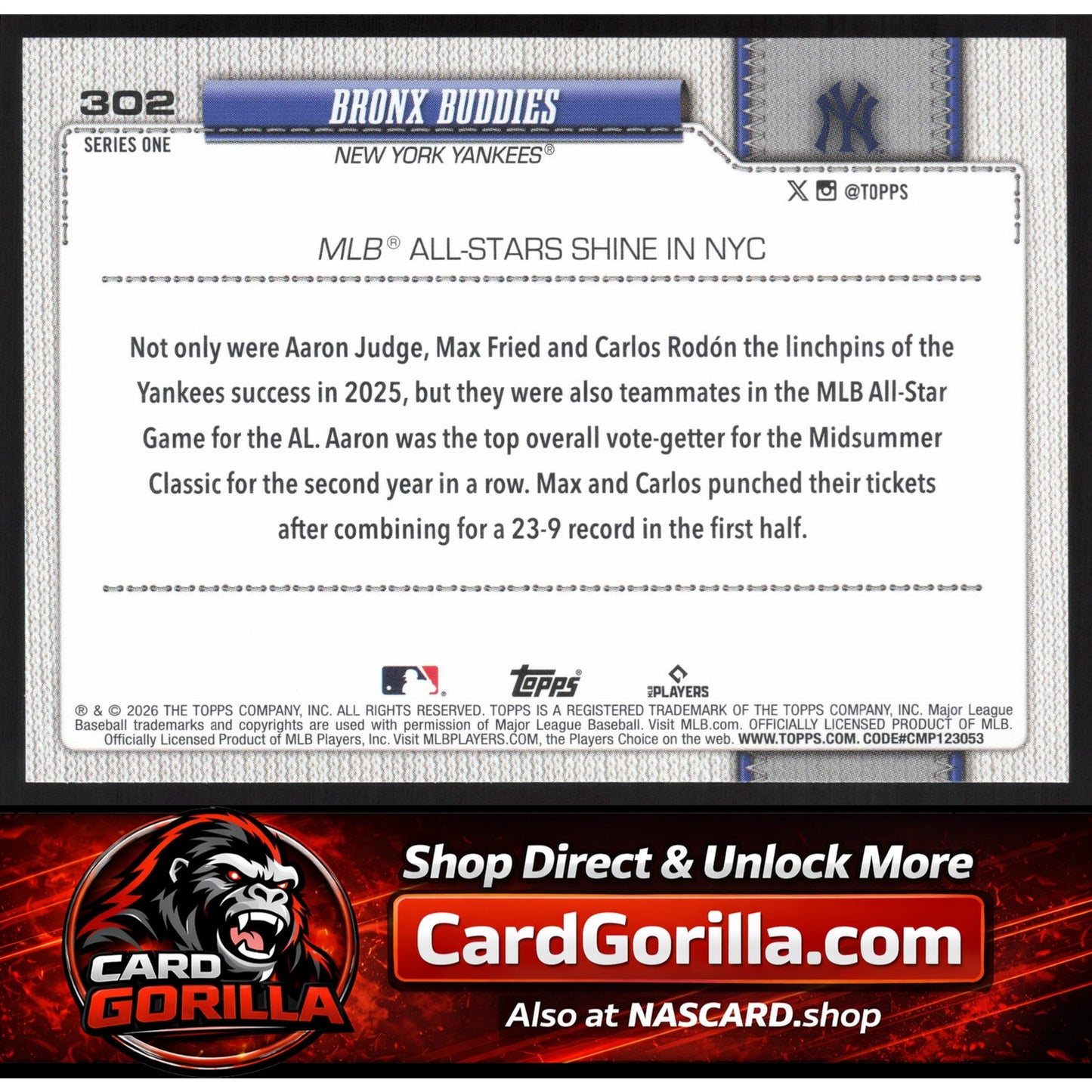 2026 Topps #302 Bronx Buddies Spring Training