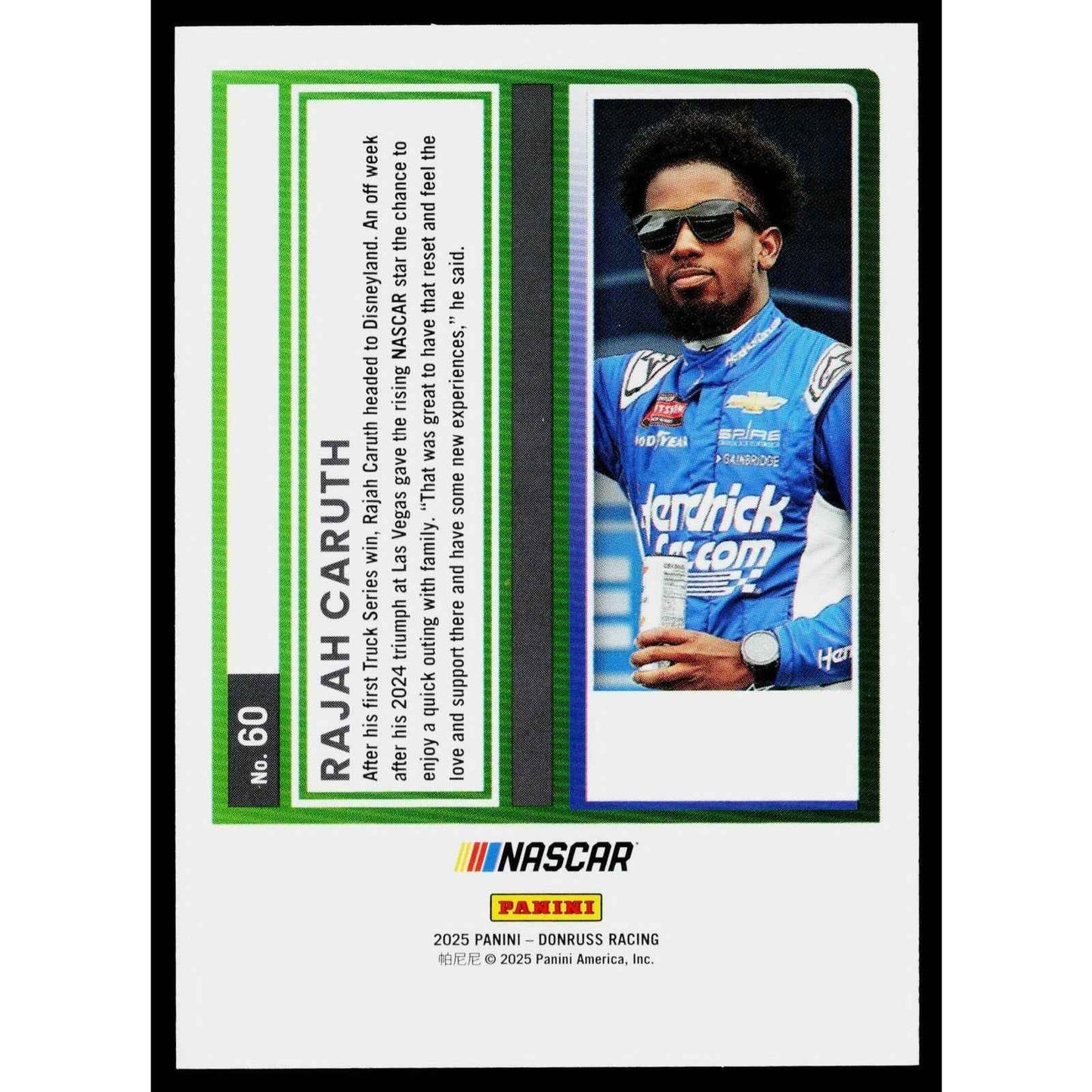2025 Donruss #60 Rajah Caruth Numbers #/71