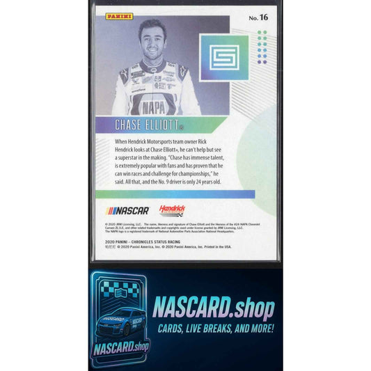 2020 Panini Chronicles #16 Chase Elliott Status Gold #10/10