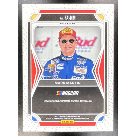 2022 Panini Prizm Mark Martin #FA-MM Flashback Auto Silver