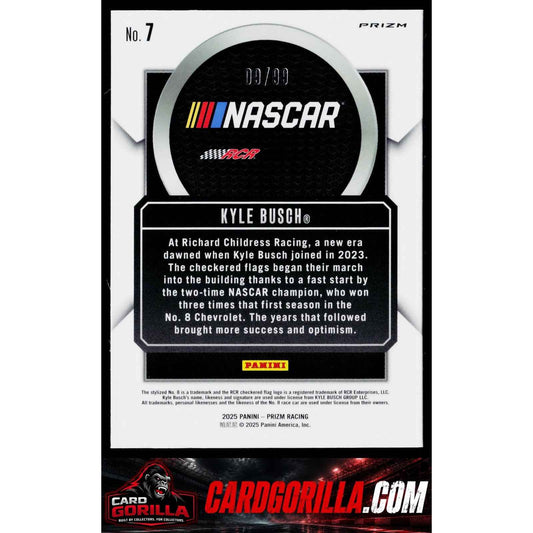 2025 Panini Prizm #7 Kyle Busch Talisman Red #/99