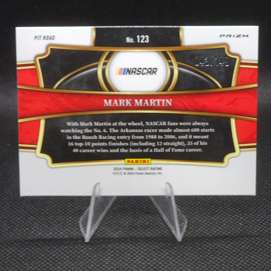 2024 Panini Select Racing Pit Road Red and Blue Prizms #123 Mark Martin 043/149