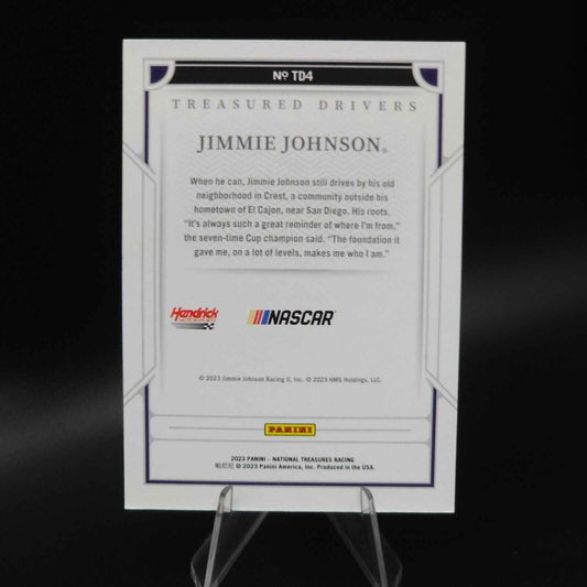 2023 Panini National Treasures - Treasured Drivers #TD4 Jimmie Johnson /25 - NASCARD.shop