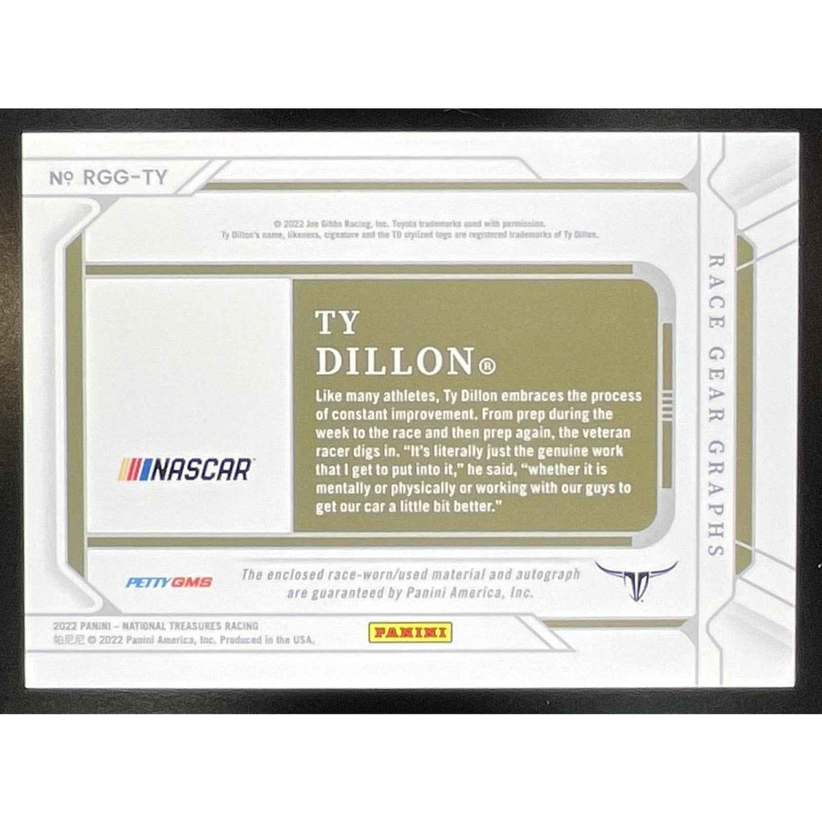 2020 Panini National Treasures Ty Dillon #FS-TD Firesuit Signatures /99 Auto