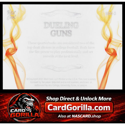 2021 Wild Card Matte White #MDG-3 Trevor Lawrence / Zach Wilson Dueling Guns