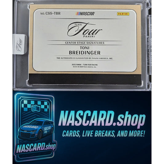 2025 Panini Turn Four #CSS-TBR Toni Breidinger Center Stage Signatures Gold #/10