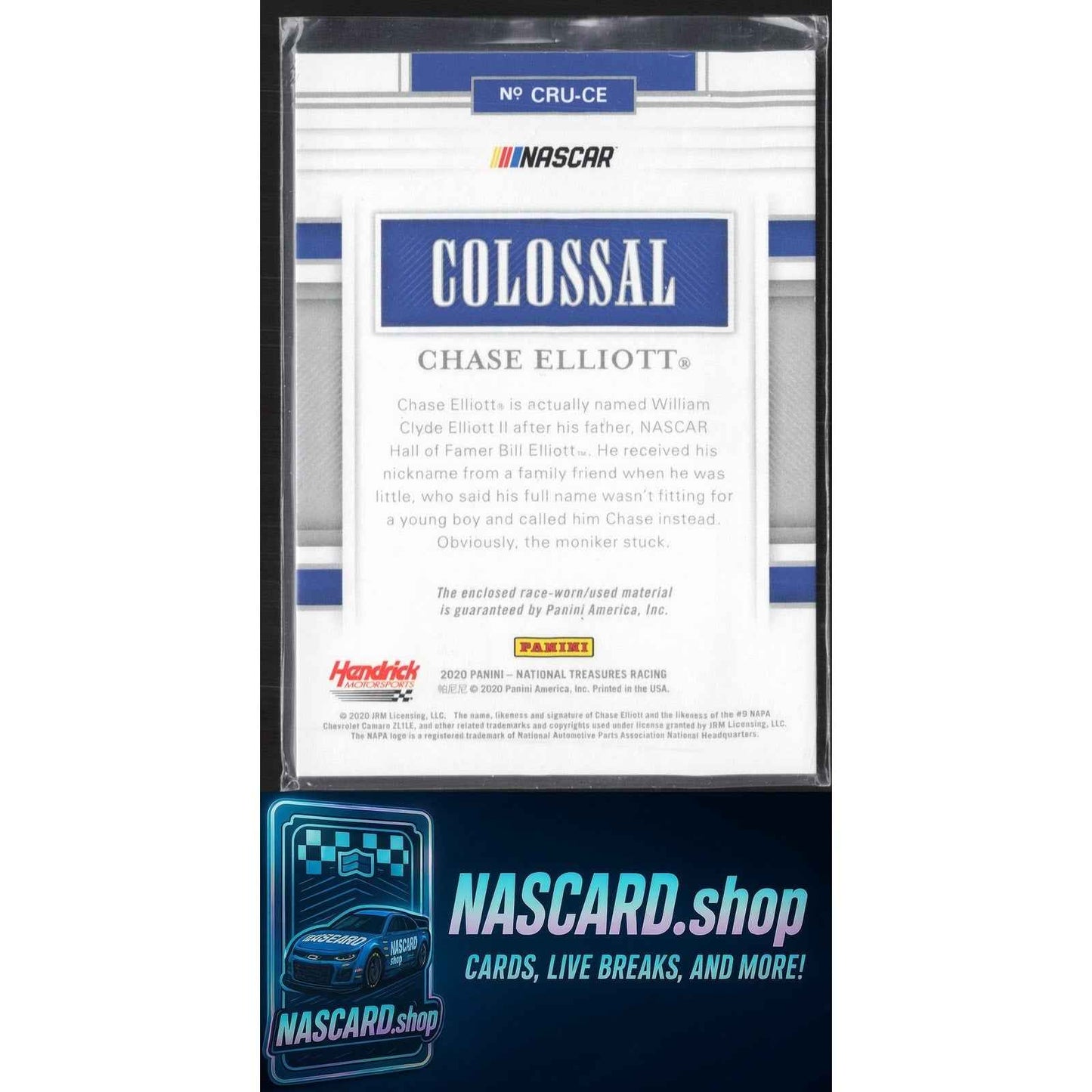2020 National Treasures Chase Elliott Colossal Race Used Sheet Metal 1/1