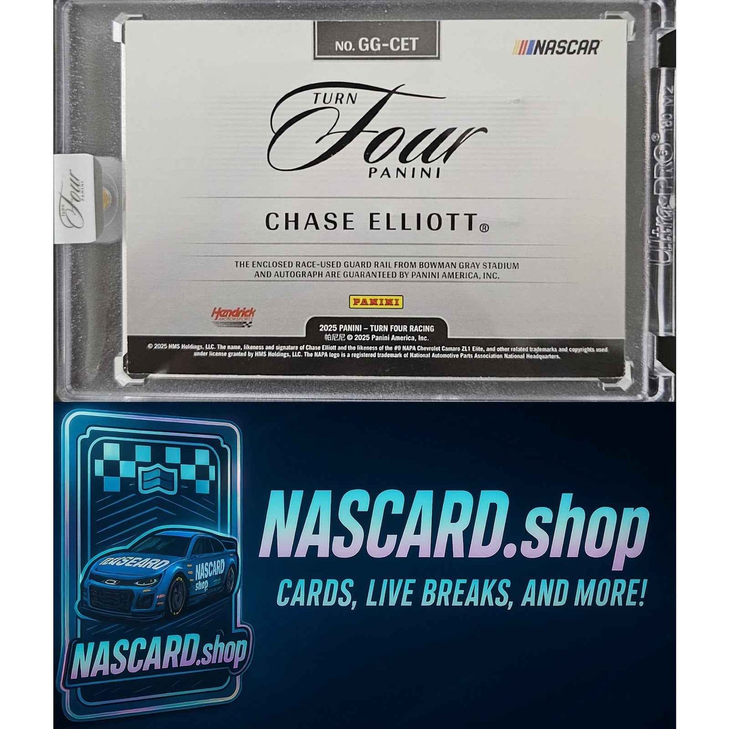 2025 Panini Turn Four #GG-CET Chase Elliott Guarded Graphs Red #/10