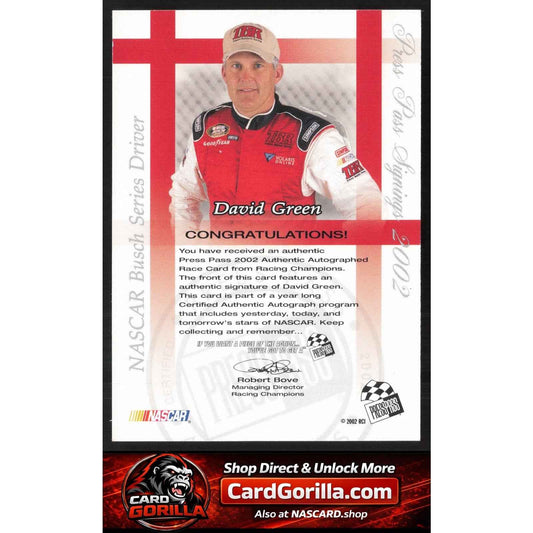2002 Press Pass #NNO David Green Signings