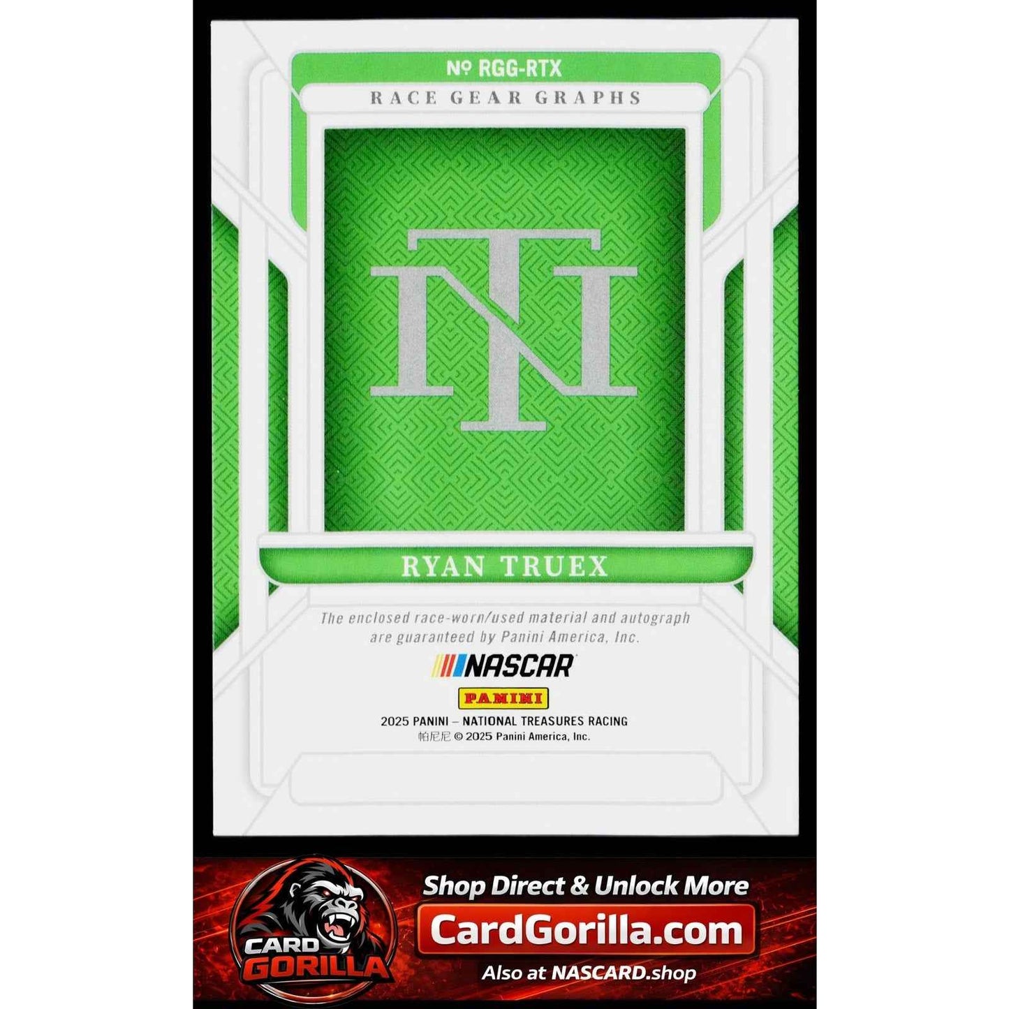 2025 Panini National Treasures #RGG-RTX Ryan Truex Race Gear Graphs #/75