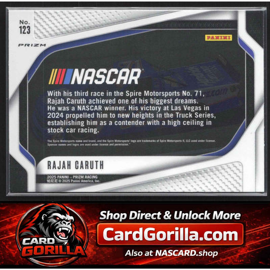 2025 Panini Prizm #123 Rajah Caruth White Sparkle