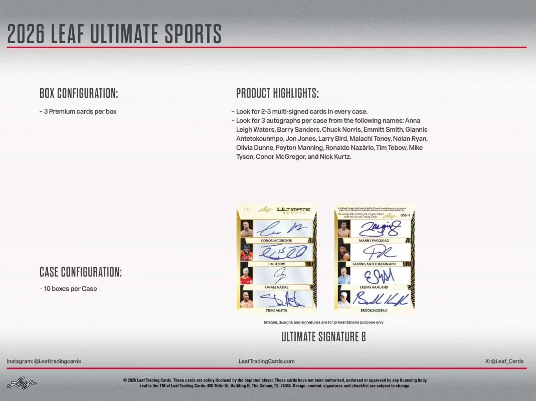 2026 Leaf Ultimate Sports Hobby Box
