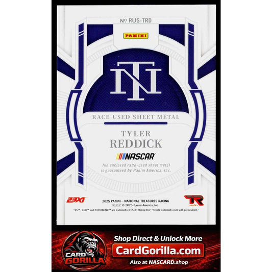2025 National Treasures Tyler Reddick Race Used Sheet Metal Holo Silver #/25