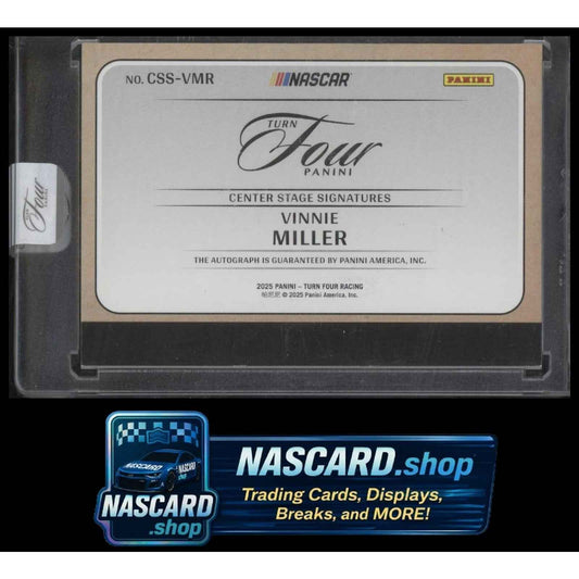 2025 Panini Turn Four #CSS-VMR Vinnie Miller Center Stage Signatures Red #/15