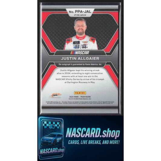 2024 Panini Prizm Justin Allgaier Patented Penmanship Autographs Red #/99