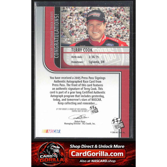 2005 Press Pass #NNO Terry Cook Signings Platinum #/100