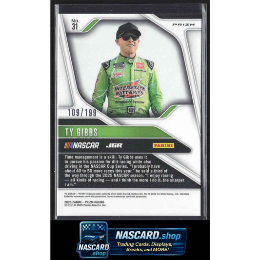 2025 Panini Prizm #31 Ty Gibbs Blue #/199